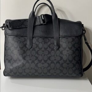 Coach - Signature Work/Portfolio Bag Black Leather (Laptop)